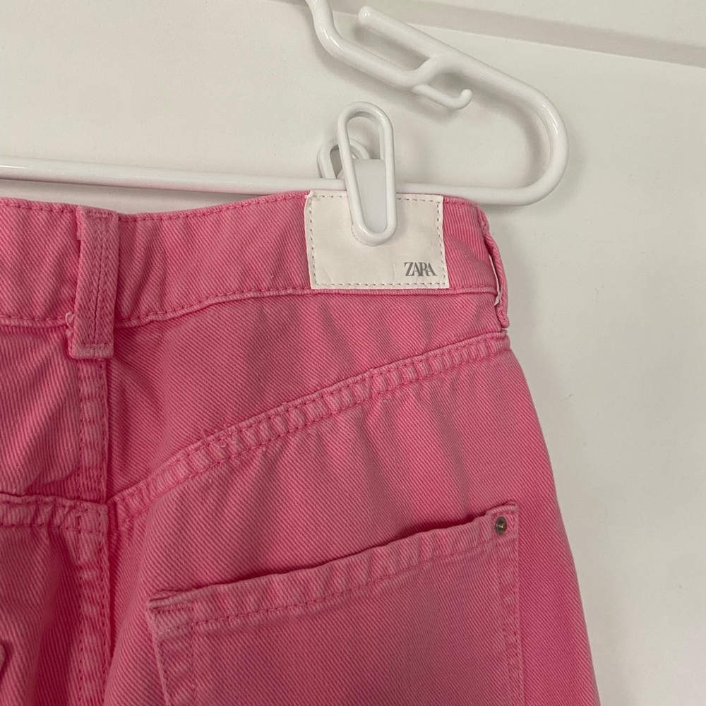 Pink Zara straight leg jeans